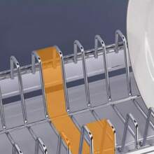 2 Tier Dish Drying Rack With Drain Board Tray, Utensil Holder And Cutting Board Holder For Kitchen  Countertop - Silver - View 4