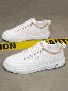 男士透气一脚蹬白色运动鞋，2024 年新款百搭防水休闲鞋，适合青少年夏季、户外运动、度假、毕业礼物、生日礼服配饰 - 彩色 - 查看 2