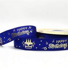 1pc 5yards 20mm Happy-Birthday Ribbon Printing Polyester Ribbon For Handmade Design Birthday Decoration Gift Packing - Pick Colors - View 7
