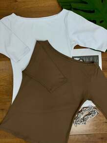 Kit 2 Blusa Gola Canoa Suplex Trabalho Slim Fit Fitness Casual