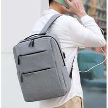 KIT3 Men's Business Backpack Three-Piece Schoolbag Multifunctional USB Charging Computer Bag - Grey - View 3