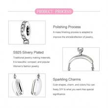 Easvnya 银色苹果形状耳机吊坠，适合手工制作的手链项链，简约时尚的饰品 DIY 工艺，适合女性生日派对的礼物 - 銀色 - 查看 6