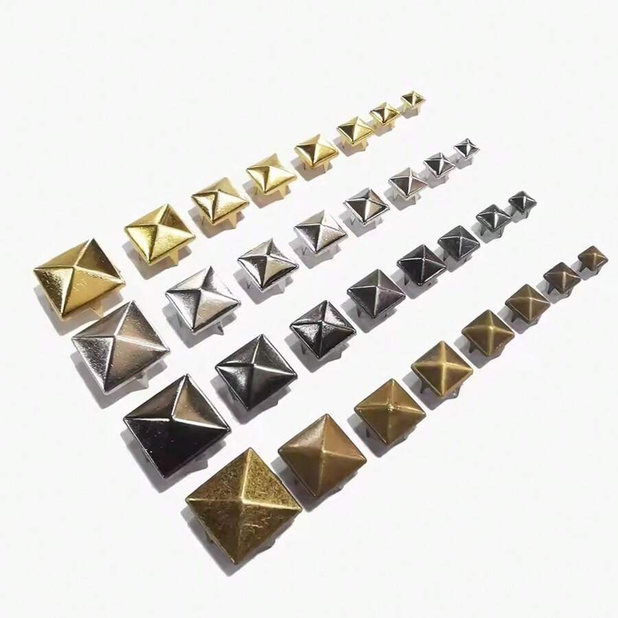 100/200pcs/Pack Metal Spikes Square Studs Rivets Punk Rock Leather Craft Four Claw Rivets On Clothes Shoes Bracelets