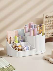 360° Rotating Dustproof Makeup Organizer: Multi-Functional Cosmetic Storage Carousel For Lipstick, Eyeshadow Brushes & Makeup Tools | Vanity Table Desktop Rotating Holder, Large Capacity Beauty Storage Box With Anti-Dust Design,For Holiday Beach, Bathroom Collection, Bedroom Collection, Large Capacity