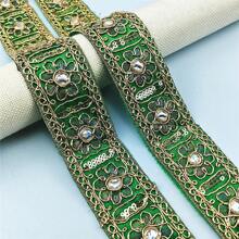 2 Yards Multicolor Metallic Thread 3D Flower Embroidered Lace Trim For Clothing Dress Hat Bag Decoration Crafts DIY Supplies - Multicolor - View 11