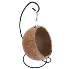Cama de coco para hámster, refugio de hámster natural de coco, hamaca de suspensión, cama de cáscara de coco para hámster con almohadilla térmica para pequeños animales. (Nota: Las cáscaras de coco son productos naturales y los arañazos en el interior son normales.)