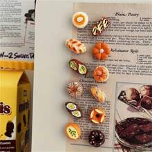 12 piezas Adornos decorativos vintage de la serie de pan, calcomanías plásticas para taquillas, para oficina/cocina, sin necesidad de electricidad, regalos perfectos para días festivos
