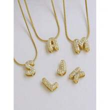 26pcs Stainless Steel English Alphabet Pendant Necklace, Fashion Accessory