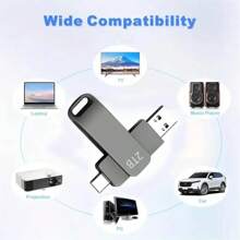 2TB Portable External Hard Drive 2TB USB 3.0 Flash Drive Disk With USB 3.0 And Type-C High Speed Dual Interface, Solid State Pen Drive, 2TB USB 3.0 Pen Drive, Memory Stick Storage Device, U Disk, For Laptop, Desktop Computer