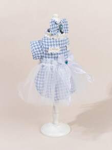 1pc Woolen Mesh Adorable Warm Thick Pet Dress/Skirt