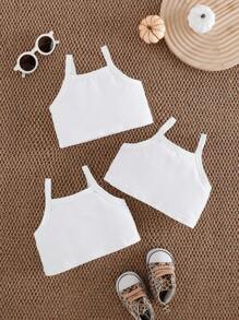 3 stuks/set veelzijdige schattige camisole-topjes voor babymeisjes, zomeroutfit