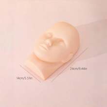 1 pieza Cabeza de maniquí para entrenamiento de extensión de pestañas - Modelo de práctica de extensión de pestañas - Modelo de práctica de masaje de belleza - Cabeza de muñeco para bordado de maquillaje - Material de silicona suave - Herramienta de extensión de pestañas - Multicolor - Ver 10