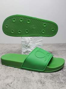 Men's Fashion Slip-On Beach Slippers With Blue Drip Pattern, Wear-Resistant Non-Slip Indoor/Outdoor Sandals For Summer