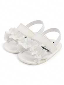 Infant Girls Summer Sandals Princess Dress Wedding Flats Shoes Newborn Toddler Soft Non-Slip Sole First Walker Crib Shoes White Gift Infant Shoes Are A Very Popular Choice For Infant Gifts, Often Symbolizing Purity, Cuteness, And The Beginning Of A New Life - White - View 6
