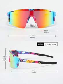 1 pereche ochelari de ciclism camuflaj Y2K, ochelari sport eleganți cu graffiti, potriviți pentru ciclism, alergare, drumeții și activități în aer liber, ținute casual confortabile, ochelari de ciclism în aer liber pentru vacanță de vară la plajă, în aer liber, călătorii, accesorii de toamnă, ochelari de protecție