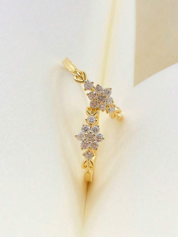 1pc Luxury Snowflake Zirconia Crystal S925 Sterling Silver Ring, Suitable For Women To Wear At Weddings, Parties