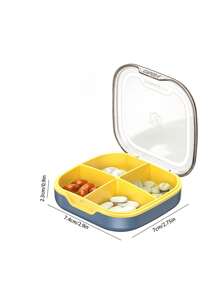 1pc Portable 4/6 Grid Transparent Pill Box Organizer
