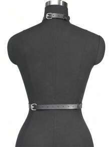 2 stuks Vrouwen PU Lederen Harnas Set Strappy, Sexy Lingerie Voor Vrouwen Beugel Push Up Bh Jarretelgordel Set, Allemaal Verstelbaar, Beugel Racerback