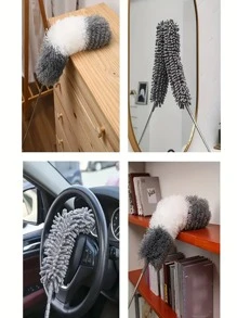 4pcs/8pcs, Microfiber Dusters With Extension Pole, Retractable Dust Removal Brush, Bendable Head Microfiber Dusting Brush, Reusable Washable Ceiling Fan Duster For High Ceilings, Furniture, Car, Cleaning Supplies, Cleaning Tool, Christmas Gift