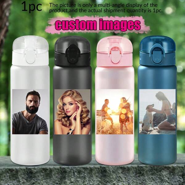 1pc 26oz Customizable Photo Plastic Water Bottle, Personalized Daily Drinking Cup, Coffee Mug, Surprise Water Bottle, New Year Gift, Birthday Gift, Valentine's Day Gift, Suitable For Family, Friends, And Lovers,Multi-Functional,Adjustable, Reusable,Ornamental,Easy To Clean,Cute,Comfortable,Stylish,Soft,Adorable,High-Quality,Modern,Colorful,Custom,Personalized,Unique,Ideal Gifts For Him,Ideal Gifts For Her,Her,Girlfriend,Dad,Boyfriend,Family,Mom,Friends,Son,Daughter,Kitchen,Dining Room,Bathroom,Living Room,Bedroom,School,Office,Tea Room,Home,Garden,Camping & Hiking Gear