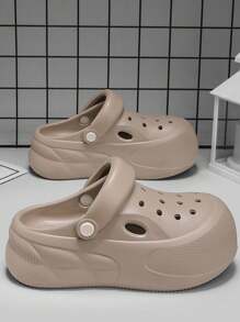 女士厚底平底拖鞋 - 纯色 EVA 拖鞋 | 超柔软、透气、轻便的夏季鞋 | 时尚防水设计，适合海滩、泳池和休闲穿着 - 棕色 - 查看 7