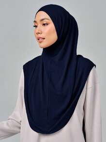 1pc Women's Instant Hijab, Convenient Chin Cover Hijab, Solid Color Fashion Hijab, Suitable For Ramadan And Daily Wear For Dress - Chin-covered Turban Hat - View 17