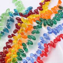 约95颗5*8毫米水滴形玻璃珠，彩色镀AB彩DIY饰品吊坠，适用于手工配件、鞋子、包包、发饰、节日礼物、生日礼物等。 - 5*8mm橫孔水滴 - 查看 2