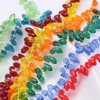 Approx. 95pcs 6*12mm Teardrop Glass Beads Colorful Plated AB Pendant DIY Jewelry Craft Accessories, Suitable For Shoes, Bags, Hair Accessories, Holiday Gifts, Birthday Gifts