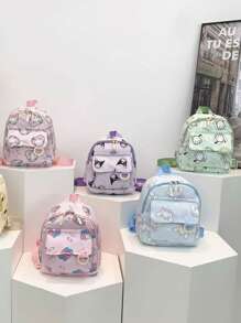 Sanrio 1 pieza de mochila kawaii de Sanrio con figura de anime y dibujos animados, bolsa de almacenamiento para viajes al aire libre, bolso de hombro lindo, mochila escolar con diseño de Canela (Cinnamon Roll)