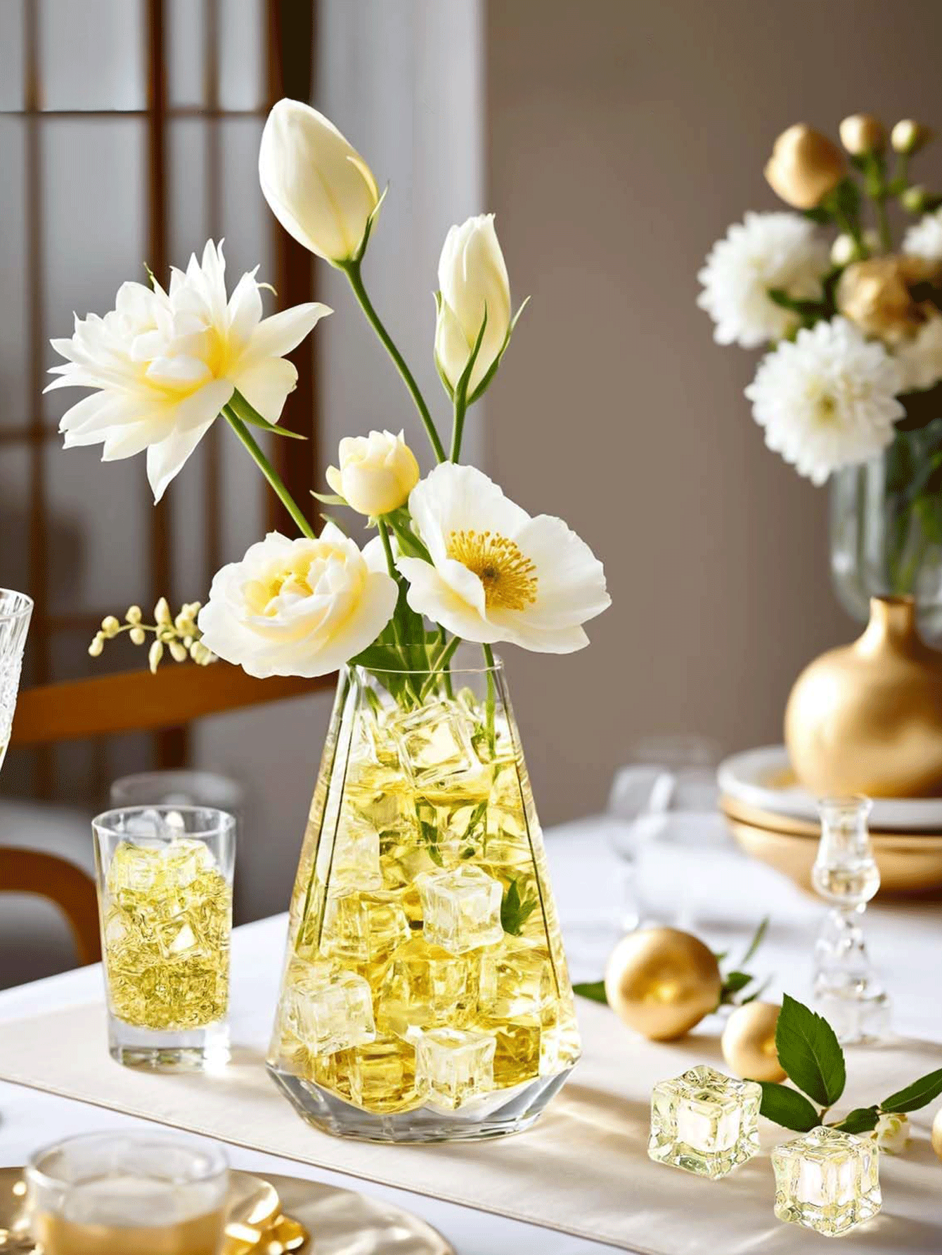 12 pièces de glaçons acryliques de couleur aléatoire - remplissage décoratif réutilisable pour la décoration intérieure, les centres de table et les vases de table de mariage - parfait comme remplissage transparent pour vase !