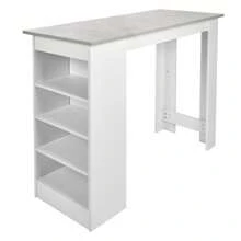 MultiStorage Space Desk Durable Coffee Bar Table for Home Living Room Restaurant - Weiss - Übersicht 2
