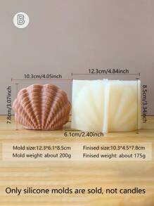 DIY schelpvormige mal voor knutselen, handgemaakte kristallen epoxy aromakaarshouders, decoratie voor thuis, slaapkamer, gang, kantoor bureau. Duurzame siliconen mal voor herbruikbare gips/was gieten