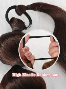 Braided Dark Brown 30 Inch Extra Long Synthetic Fiber Ponytail For Women