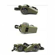 3-In-1 Emergency Survival Whistle With Compass & Thermometer - Perfect For Camping, Hiking, Outdoor Adventure, Referee And Cheerleaders