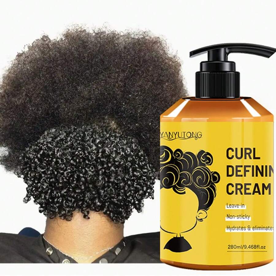 Suitable For Wavy And Curly Hair, 9.47-Ounce Curl Defining Cream, Containing Moroccan Nut Oil, Moisturizing And Deeply Conditioning, Making Hair Shiny And Elastic, Perfectly Suitable For Dry And Frizzy Hair. - Màu vàng - Xem 1