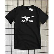 T-SHIRT 100% COTTON SHIRT PRINT MIZZU TENNIS TOP - màu đen - Xem 1