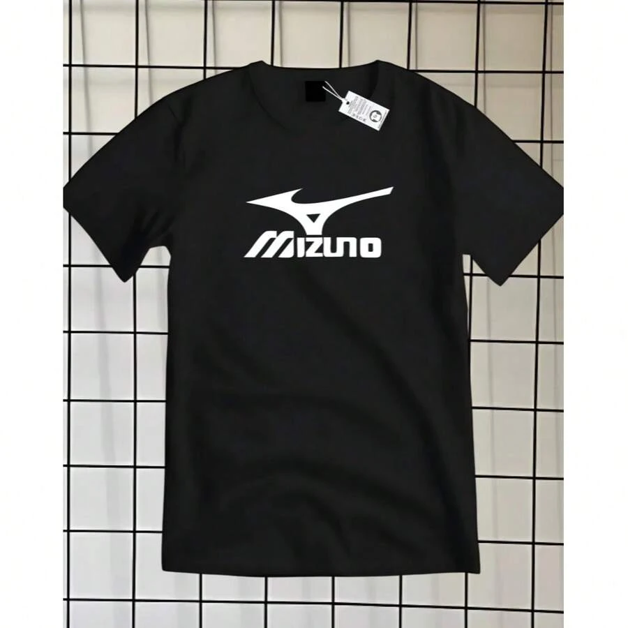T-SHIRT 100% COTTON SHIRT PRINT MIZZU TENNIS TOP - Black - View 1