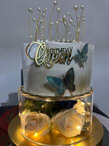 3Pcs/1Pc Acrylic ' Birthday Queen' Cake Topper Set - Ideal For Birthday Cakes, Photo Props, And Party Decorations, Birthday Decotions