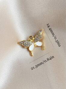 10 件/包镂空水钻蝴蝶吊坠时尚耳环珠宝配饰批发 - 金色 - 查看 2