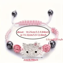 1 件 Sanrio Hello Kitty 三色编织手链，适合日常佩戴，完美的节日礼物 - 彩色 - 查看 4