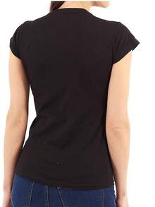 Love Womens Fitted Graphic Tee Shirt Cute Galantine's Day Math Saying Me Plus Friends Equals Love Hearts Ladies Casual Slim Fit Fashion Cotton Printed Short Sleeve Crewneck Tshirt - 黑色 - 查看 2