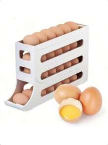 Egg Storage Box In The Refrigerator, Automatic Egg Rolling Rack, Egg Rack Storage Box For Large Capacity Refrigerator, ABS Material - Multicolor - View 8