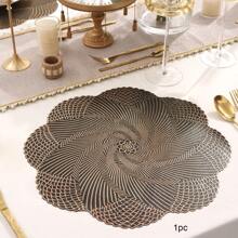 1 pièce/4 pièces/6 pièces Sets de table décoratifs à pétales rotatifs, imperméables, résistants à la chaleur, antidérapants, sets de table en PVC pour la salle à manger, les fêtes, les mariages, la décoration des vacances