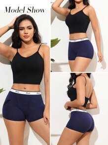 10 Pack Multicolor Cotton Women Shorts Comfortable Minimalist Ribbon Low Rise Boyshorts For Daily Wear Ideal For Sports And Relaxing - 彩色 - 查看 2