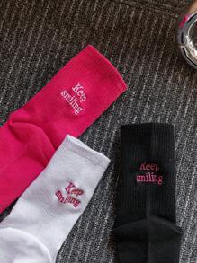 1 Pair Customized Embroidered Sports Socks, Personalized Text High Socks With Dog Pattern For Men And Women - Multicolor - View 6