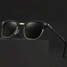 1 pieza Gafas de sol polarizadas retro, estilo remache de moda con protección UV para señoras - Dorado - Ver 3