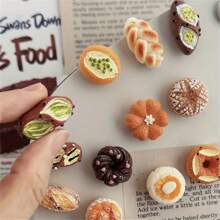 12 piezas Adornos decorativos vintage de la serie de pan, calcomanías plásticas para taquillas, para oficina/cocina, sin necesidad de electricidad, regalos perfectos para días festivos