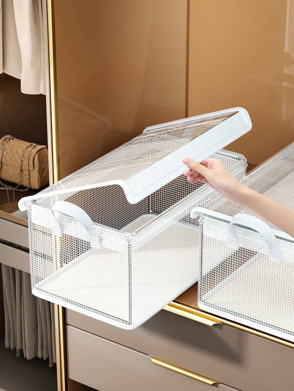 1 Stück transparenter stapelbarer Aufbewahrungsbox mit Deckel, große Aufbewahrungsbox mit Griff, platzsparend für Lagerung und Organisation, multifunktionale Aufbewahrungsbox, transparente Aufbewahrungsboxen Organizer, verstärkte Aufbewahrungsboxen, Haushalt, Studentenwohnheim, Schlafzimmer, Schrank Aufbewahrungsboxen. Valentinstag, Sonne, Reisen, Cool