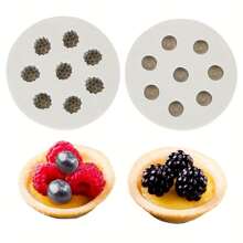 3D Blueberry & Raspberry Silicone Mold For DIY Crafts - Versatile Liquid Resin Casting Tool For Plaster, Clay Decorations - Multicolor - View 1