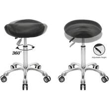Stool Rolling Chair Hydraulic Adjustable With Wheels For Office Home Salon Spa Studio (Black)